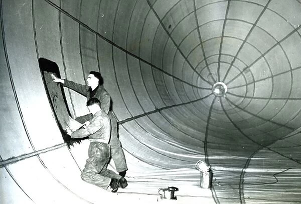 RAF Ballon unit, ardington. Repairs on Ballon (inflated with air)