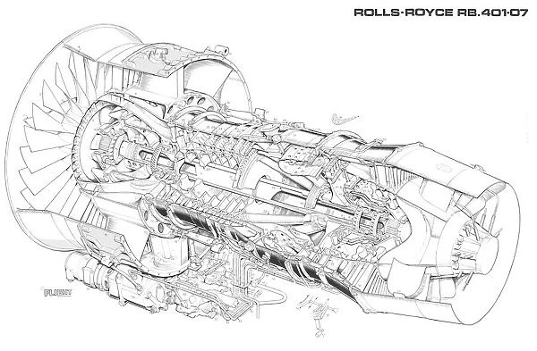 Rolls-Royce RB.401-07 Cutaway Drawing