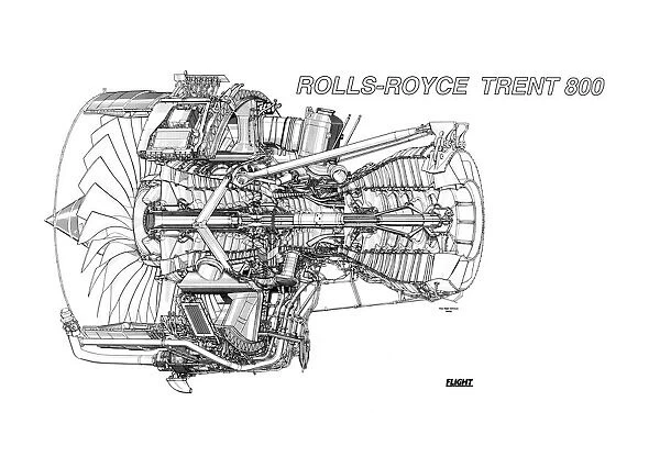 Rolls Royce Trent 800 Cutaway Drawing