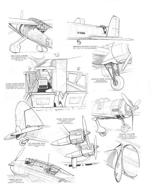 SBAC Hatfield sketches 1936 Cutaway Drawing