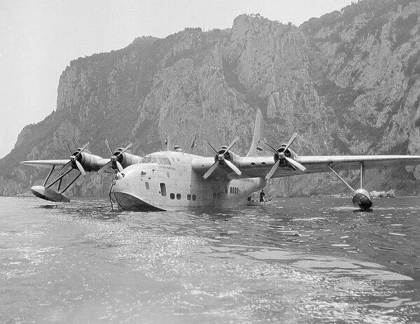 Short Solent Aquila Airways ' City Of Funchal' Capri July 1954