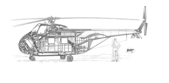 Framed Print : Sikorsky S. 55 Cutaway Drawing Framed Print : Sikorsky S. 55 Cutaway Drawing