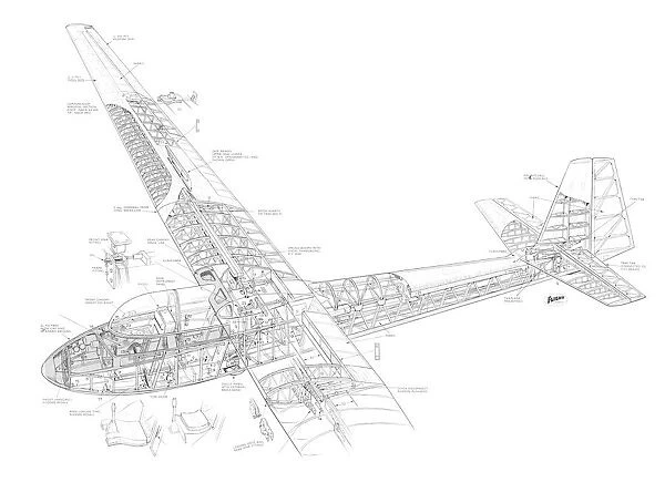 Slingsby Eagle T.42 Cutaway Drawing
