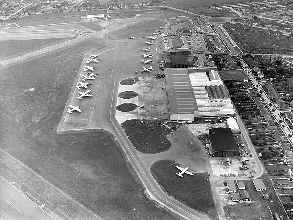 Southend Airport. Southend, Airport, Aerial, 1963, 1960s, UK, Historical, Exterior