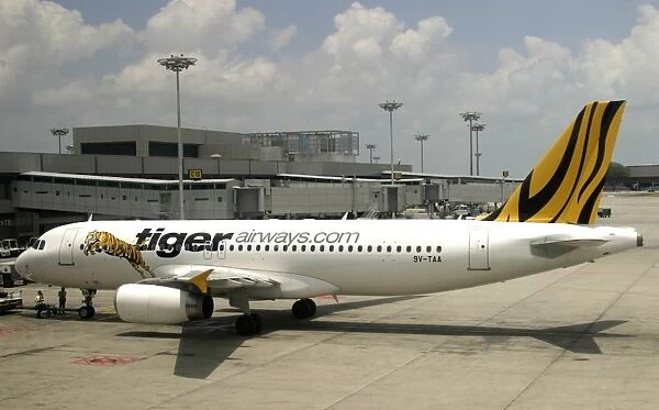 Tiger Airways. Tiger A.320 ready for pushback at Changi