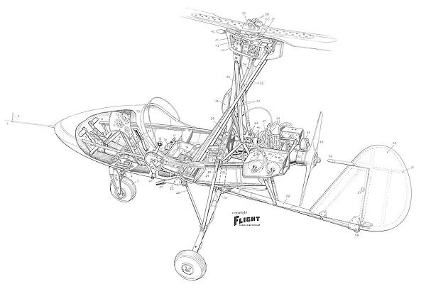 Wallis Auto-gyro Cutaway Drawing