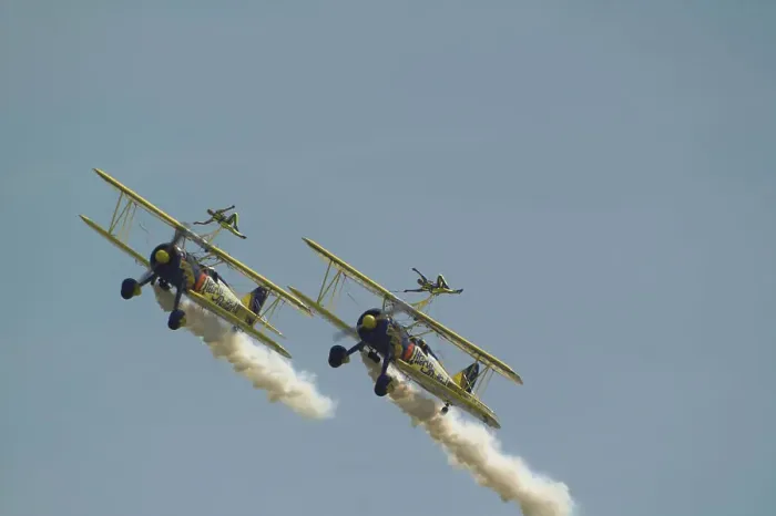 Framed Print : Wing Walking with the Utterley Butterly display team Framed Print : Wing Walking with the Utterley Butterly display team