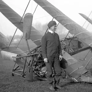 A. V. Roe beside crashed Avro No. 1 Triplane