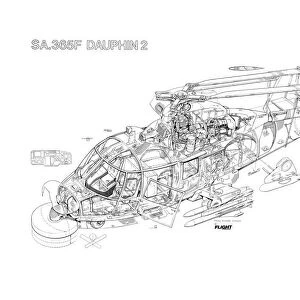 Aeospatiale SA365 Dauphin 2 Cutaway Drawing