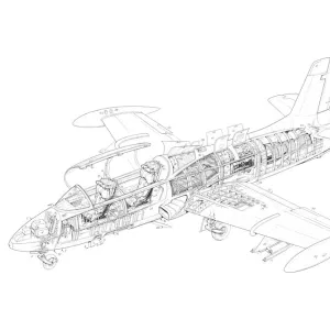 Aermacchi MB-326 Cutaway Drawing