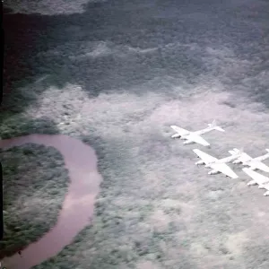 AF Hornets flying over jungles in Malaya during the communist insurgency 1950-53