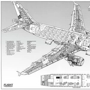 Airbus A319CJ Cutaway Poster