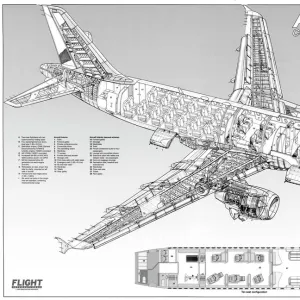 Airbus A319CJ Cutaway Poster