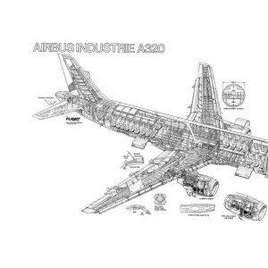 Airbus A320-100 Cutaway Poster