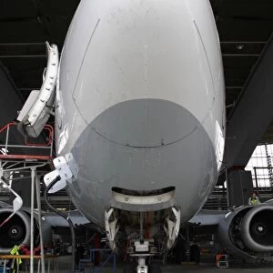 Airline aircraft servicing maintenance hanger Boeing 737