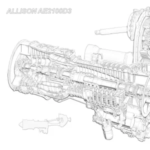 Allison AE 2100 D3 Cutaway Drawing