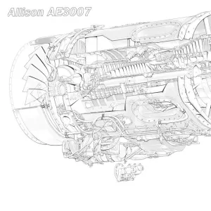 Allison AE 3007 Cutaway Drawing