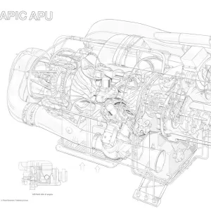 APS 3200 APU Cutaway Drawing