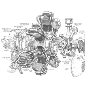 Armstrong Siddeley Cheetah X Cutaway Drawing