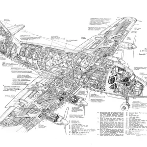 SAL Twin Pioneer Cutaway Drawing available as Framed Prints, Photos ...