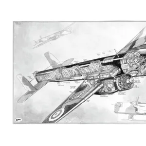 Armstrong Whitworth AW38 Whitley Cutaway Drawing