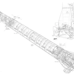 Army Ballistic Missile Agency Redstone and Launcher Cutaway Drawing