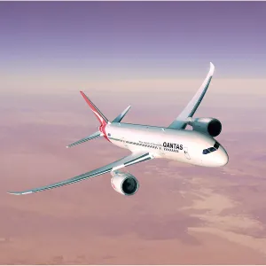 Artist concept of Boeing 787 in Qantas Livery