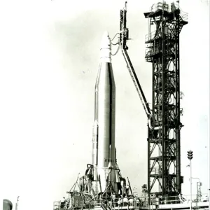 Atlas Antares Rocket attached to a Project Fire Spacecraft at Cape Kenedy May 1965