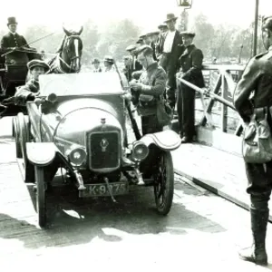 August 1914 Road vehicles are stopped by troops in England August 1914 Road vehicles are stopped by troops in England
