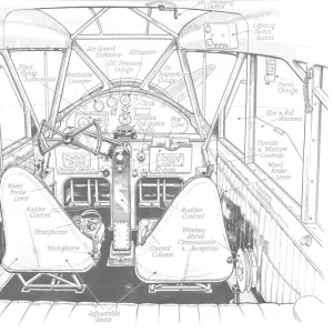 Avro 641 Cockpit Cutaway Drawing