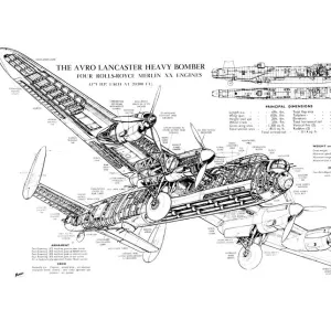 Avro 683 Lancaster Cutaway Drawing