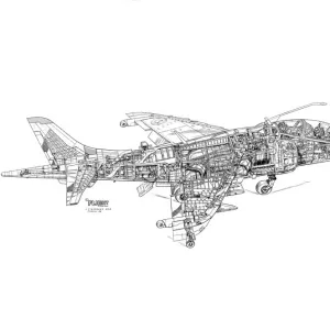 BAe Harrier T2 Cutaway Drawing