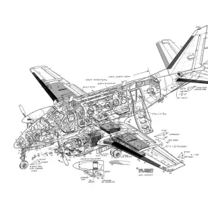 Beech King Air A100 Cutaway Drawing