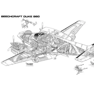 Beechcraft Duke B60 Cutaway Drawing