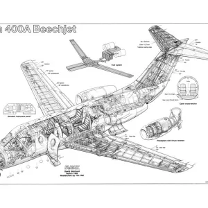 Beechjet 400A Cutaway Poster