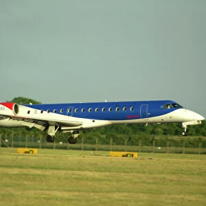 BMI Embraer ERJ145 landing at Manchester