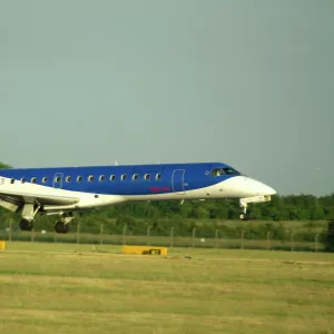 BMI Embraer ERJ145 landing at Manchester