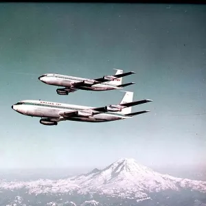 he Boeing 707 is an American four-engine commercial passenger jet airliner developed by Boeing in the early 1950s