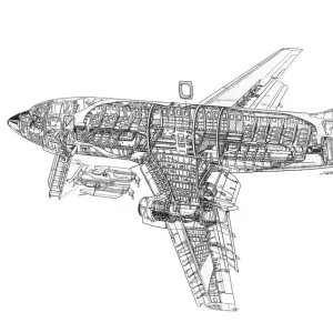 Boeing 737-100 Cutaway Drawing