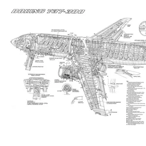 Boeing 737-300 Cutaway Poster