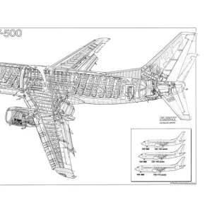 Boeing 737-500 Cutaway Poster