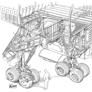 Boeing 747-100 Undercarriage Cutaway Drawing