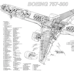 Boeing 757-300 Cutaway Poster