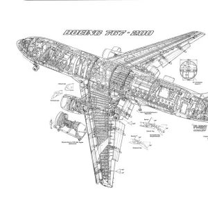 Boeing 767-200 Cutaway Poster