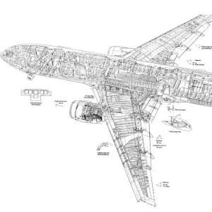 Boeing 777-200 Cutaway Drawing