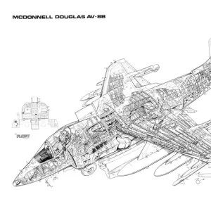 Boeing AV-8B Harrier Cutaway Poster