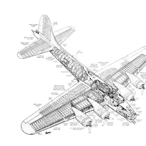 Boeing B-17G Flying Fortress Cutaway Drawing