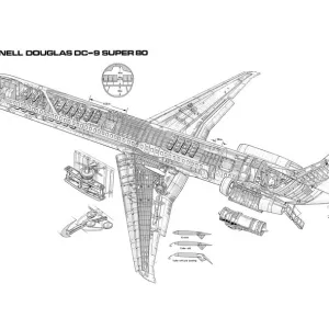 Boeing DC-9 Super 80 Cutaway Drawing