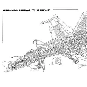 Boeing F / A-18A Hornet Cutaway Drawing
