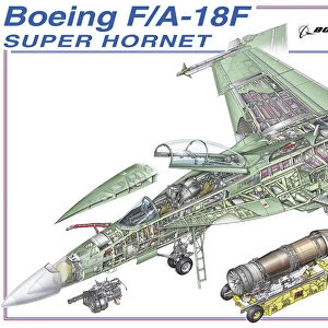 Boeing F / A-18F Cutaway Poster